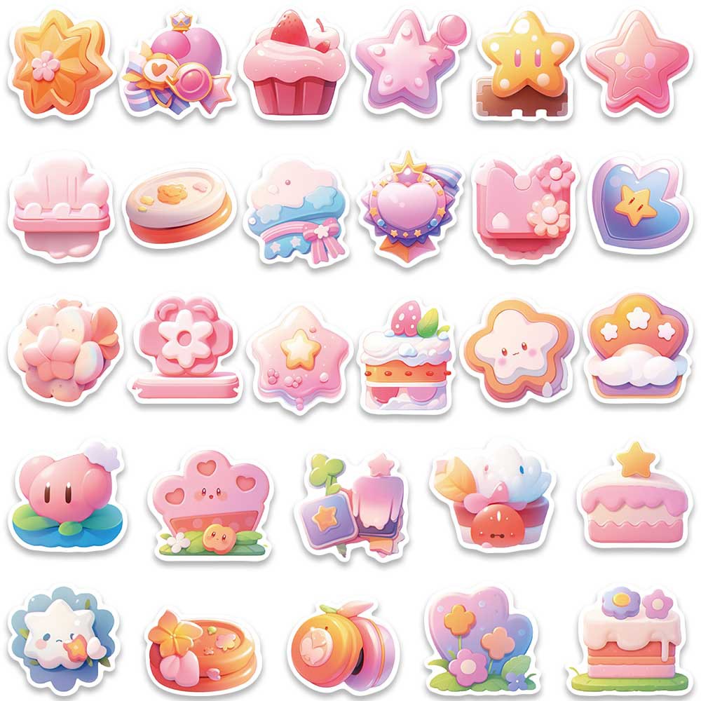 Bộ 56 Miếng Dán Trang Trí Mũ Bảo Hiểm / Bút Chì Chống Thấm Nước Họa Tiết kirby graffiti Dễ Thương