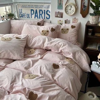 Bộ chăn ga gối REE Bedding CTD248 M1 HỒNG NHẠT đủ size giường nệm