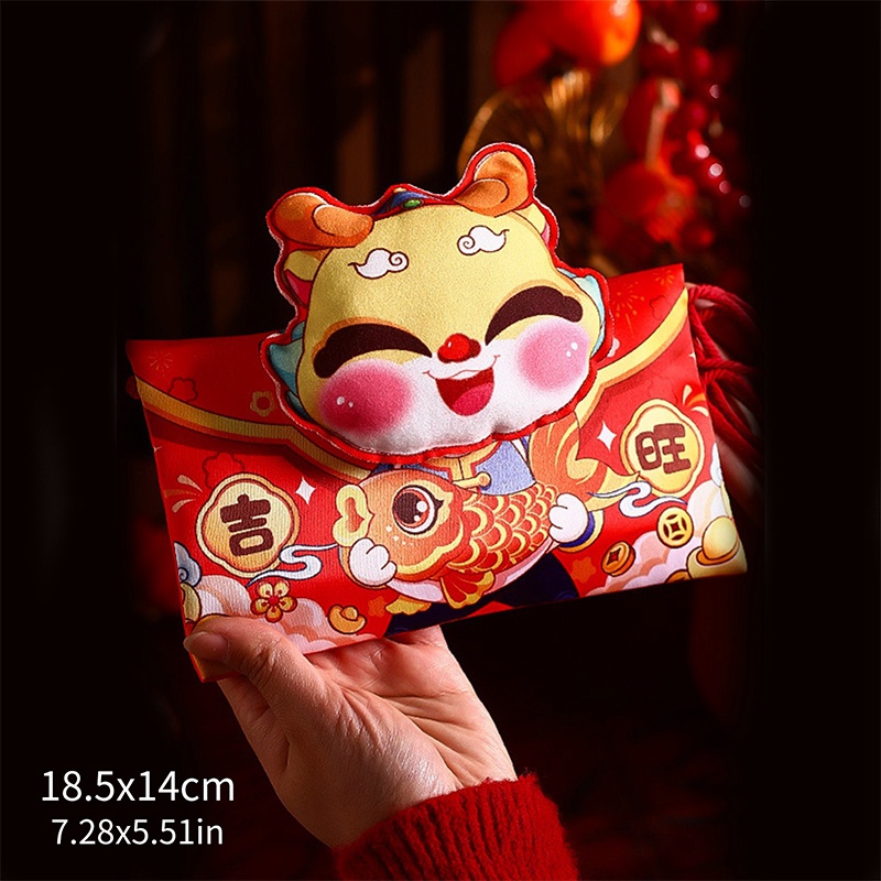Bao Lì Xì Năm Mới 2024 Hình Rồng Đỏ Phong Cách Trung Hoa