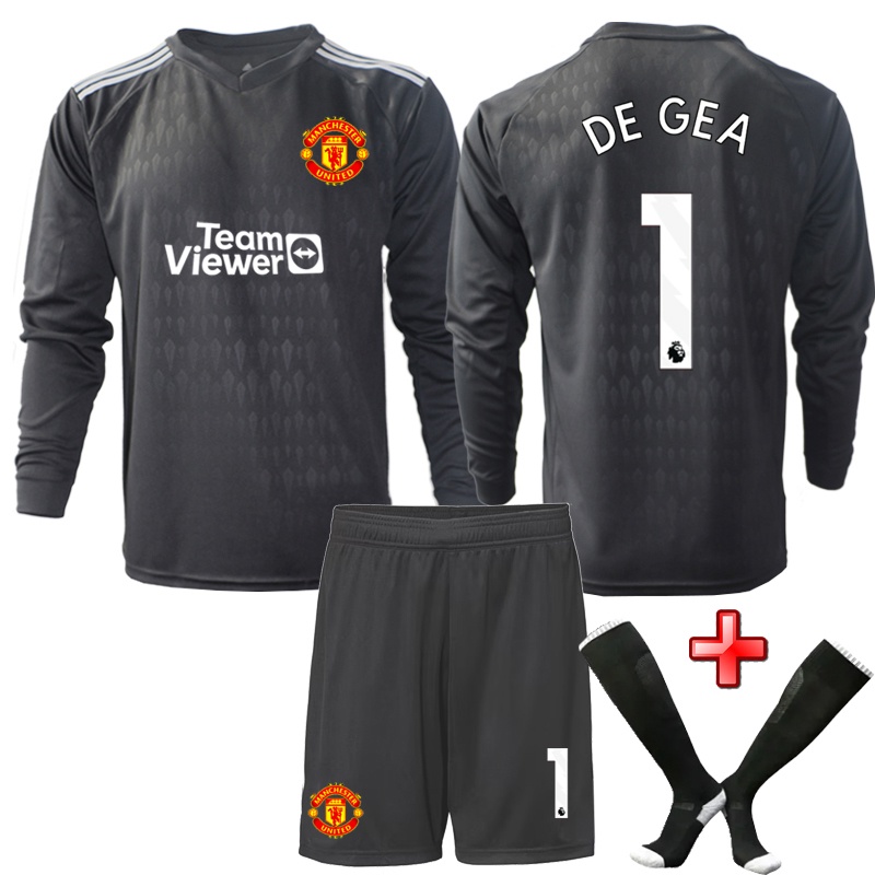 Đồng Phục Thủ Môn Bóng Đá Thủ Môn Số. Set Đồ Thể Thao 1 de gea Dài Tay Màu Đen match Cho Thủ Môn