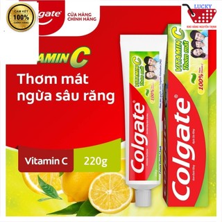 Kem đánh răng Colgate Vitamin C 170G/220G -Thơm mát 100%  Vitamin C- Giảm Nhiệt Miệng