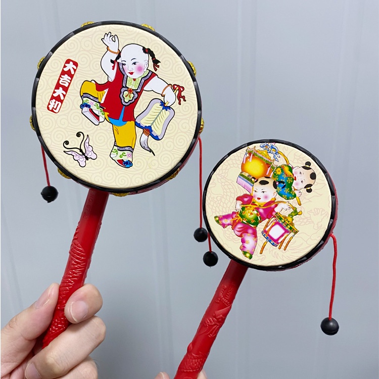 Trống Lục Lạc Cầm Tay Đồ Chơi Truyền Thống Giáo Dục Sớm Cho Trẻ Sơ Sinh