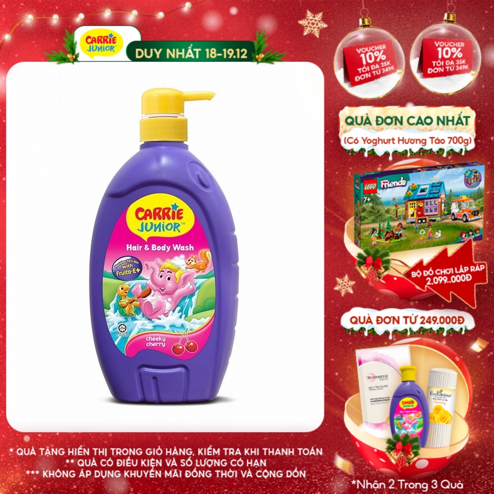 Sữa Tắm Gội cho bé Carrie Junior hương Cherry 700g