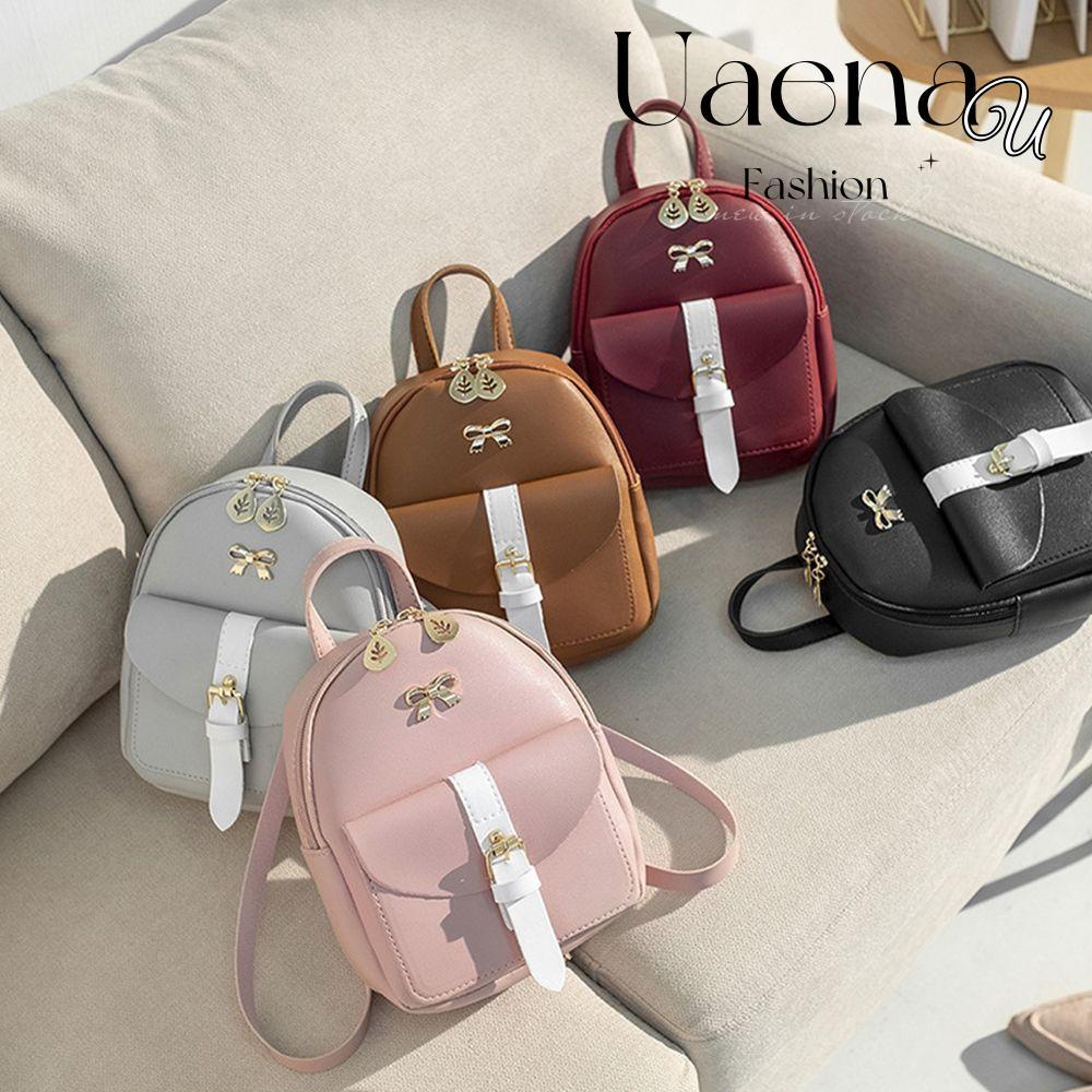 uaenau Ba Lô Da pu mini Thắt Nơ Dễ Thương Cho Nữ