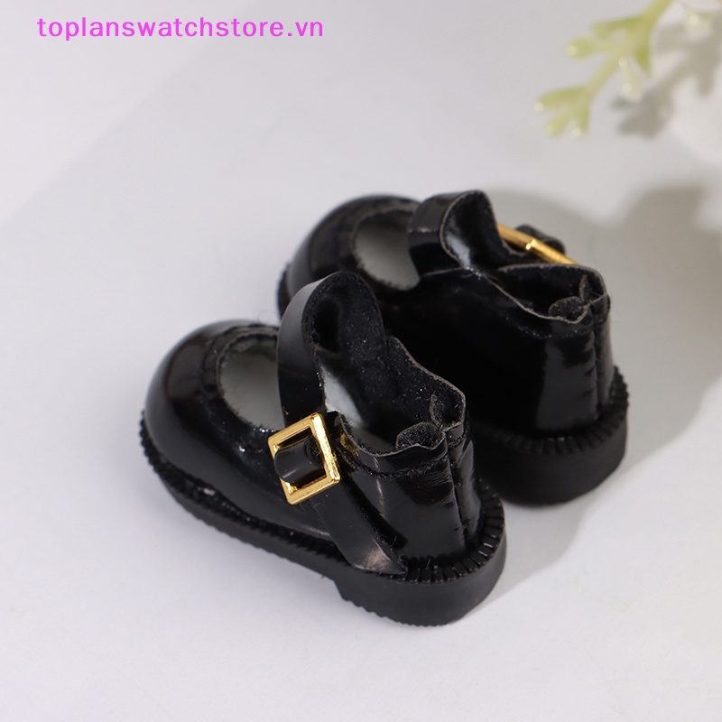 Giày Búp Bê Da Màu Đen Dễ Thương Cho Bé
