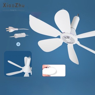 xiaozhubangchu Chigo Quạt Trần Nhỏ 6 Lá Lưới Chống Muỗi Quạt Âm Thanh Quạt Giường Mini Trần Ký Túc Xá Nhà Gió quạt Điện