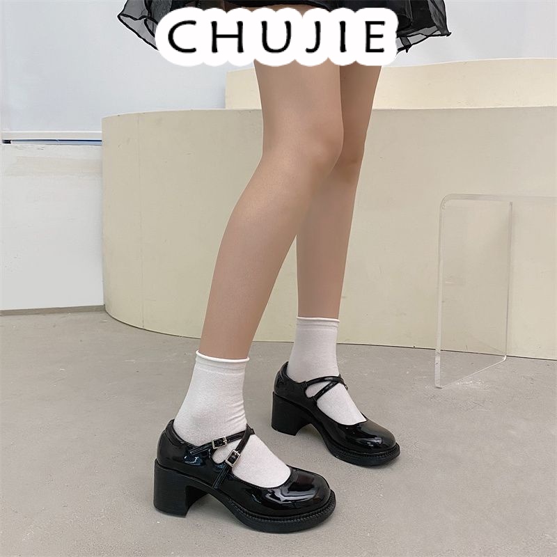 CHUJIE  giày búp bê giày cao gót quai ngang đế thoải mái thời trang tao nhã chất lượng ins Trendy fashion Stylish B25G05Q 36Z230909