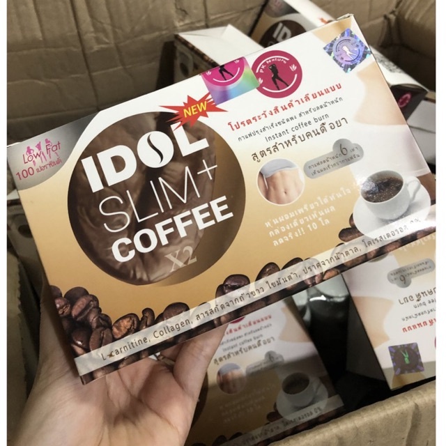 Cà Phê Giảm Cân Idol Slim Coffee Thái lan, Giảm Mạnh, Giảm 3-5kg tùy theo cơ địa ( hộp 10 gói )
