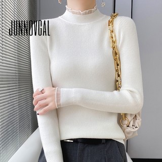 Áo Thun Dệt Kim Mỏng Cổ Lọ Tay Dài Màu Trơn Phong Cách Thời Trang Mới 2024 Dành Cho Nữ