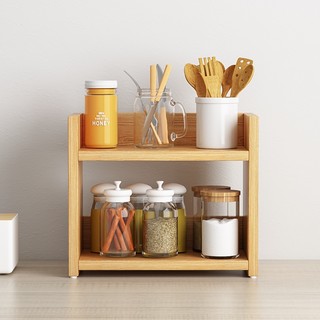 Kệ để đồ nhà bếp, kệ gia vị 2 tầng sắp xếp gọn gàng thông minh decor phòng thương hiệu