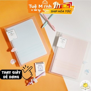 Sổ còng Caro 5x5 40 tờ 80 trang B5 MS 544 Bìa trong suốt Klong VPPTUEMINH, sổ bullet journal