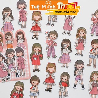 Bộ Sticker cô nàng, chàng trai cá tính - Nhãn dán stick trang trí sổ, album, nhật ký Vpp Tuệ Minh