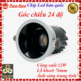 (Chính hãng) Đèn led âm trần spotlight Rạng Đông -xoay góc, chỉnh hướng 24 độ -Công suất 12W Lỗ khoét 76mm Model AT39