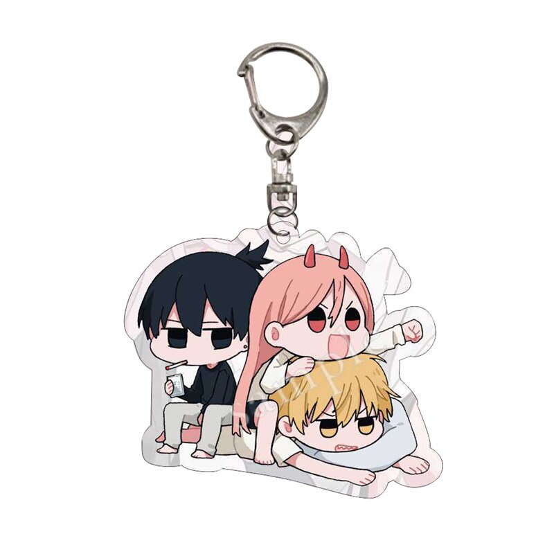 Móc khóa Anime Chainsaw Man Thợ Săn Quỷ nhựa Acrylic hai mặt, in hình các nhân vật dễ thương chibi cute