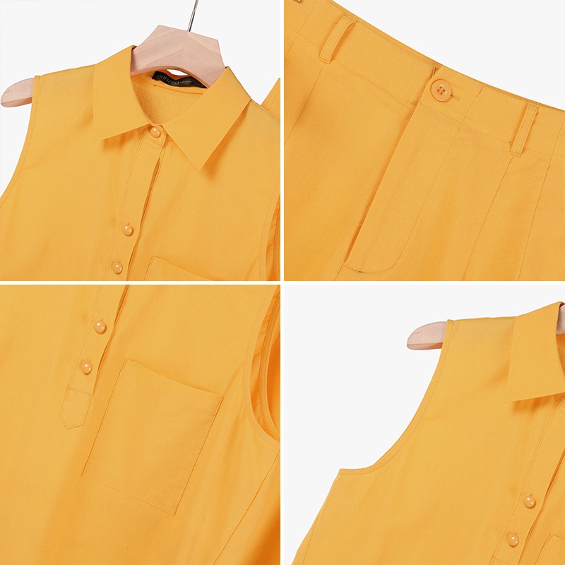 Zanzea Set Áo Sát Nách Khóa Kéo Trước Sau Và Quần Short Lưng Thun Màu Trơn Phong Cách Hàn Quốc Cho Nữ | BigBuy360 - bigbuy360.vn