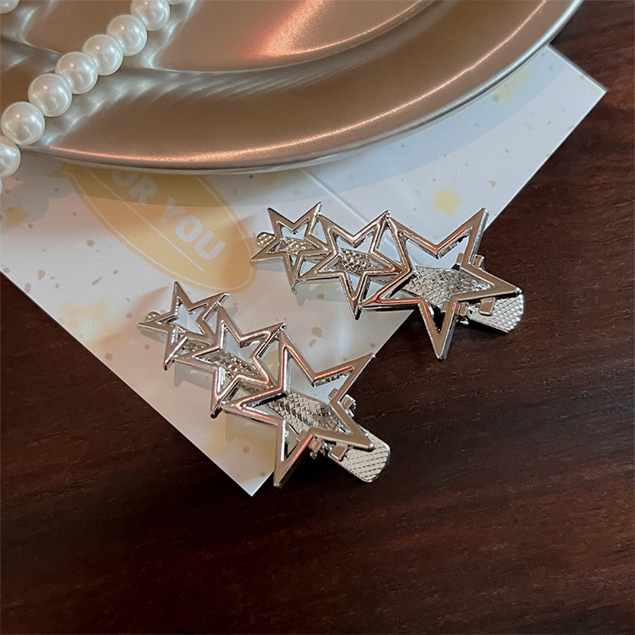 Set 2 Kẹp Tóc Hình Ngôi Sao Bằng Hợp Kim Thời Trang Cho Nữ