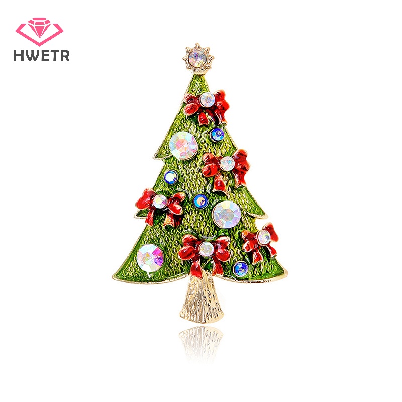 Trâm Cài Áo Hình Cây Thông Đính Đá Thời Trang Cho Nữ Mới