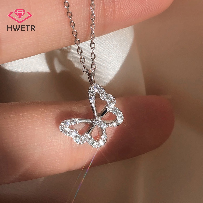 Vòng cổ Mặt Hình Bướm Đính Đá zircon Thời Trang Cho Nữ Mới