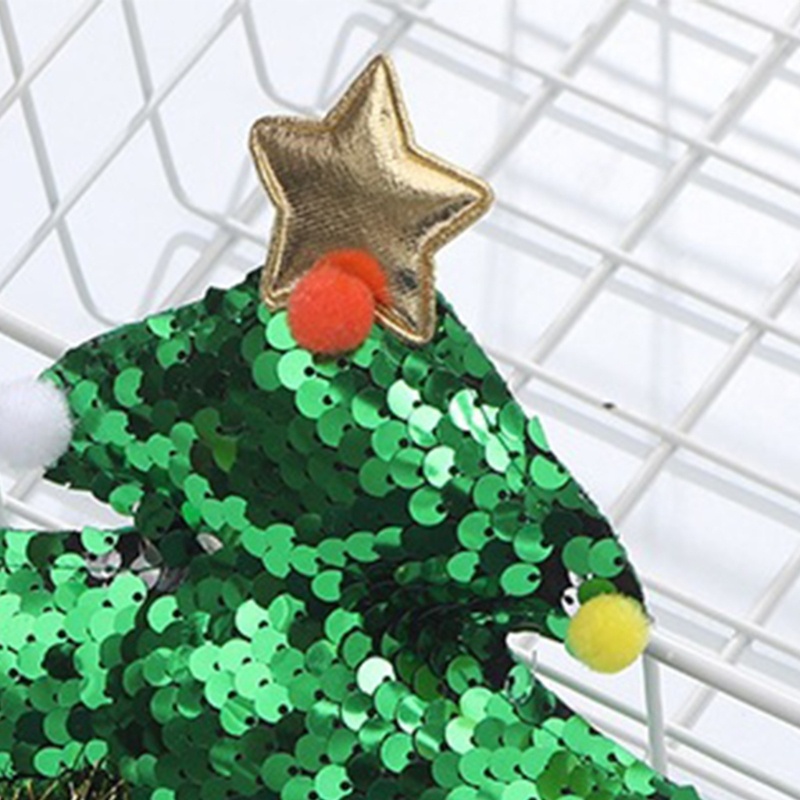 Băng Đô Cài Tóc Hình Cây Thông Noel Đính Kim Tuyến Lấp Lánh Dễ Thương