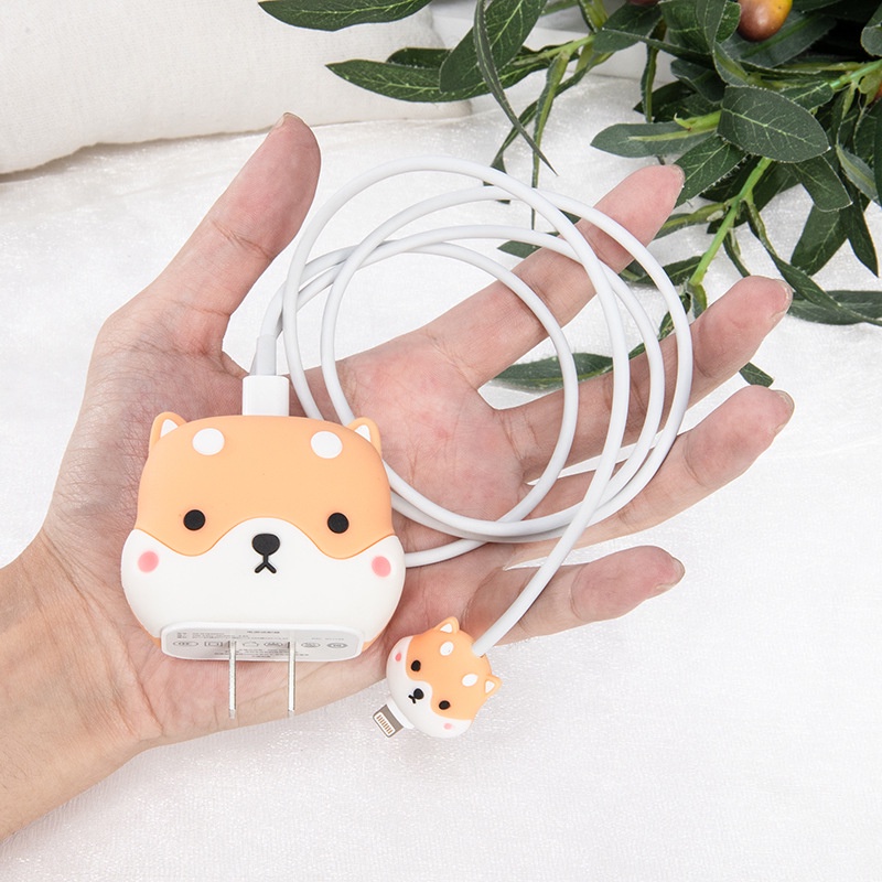 Dễ Thương Phụ Kiện Bảo Vệ Đầu Dây Cáp usb 3d Cho iphone 18 / 20w