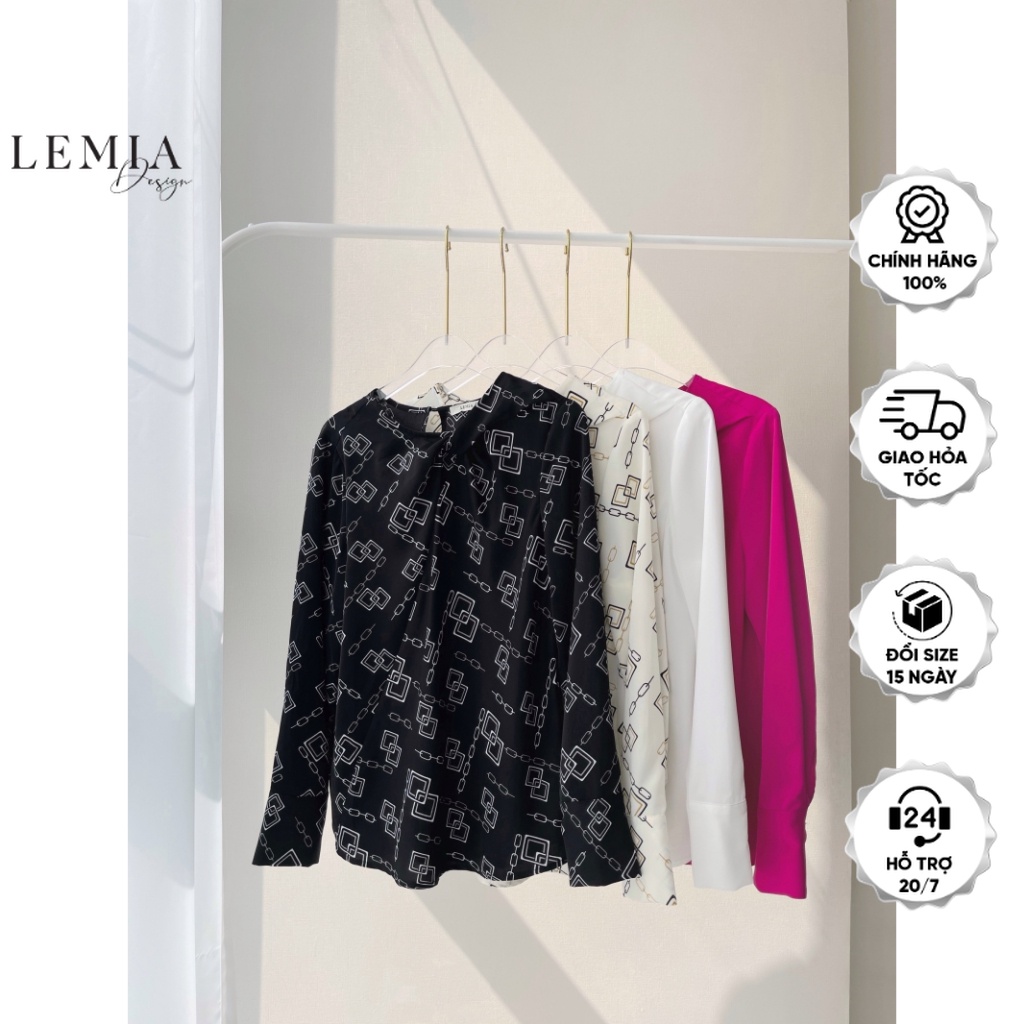 Áo Sơ Mi Cổ Tròn Hoạ Tiết Xoắn Thời Trang Thanh Lịch by LEMIA Design - LA23196