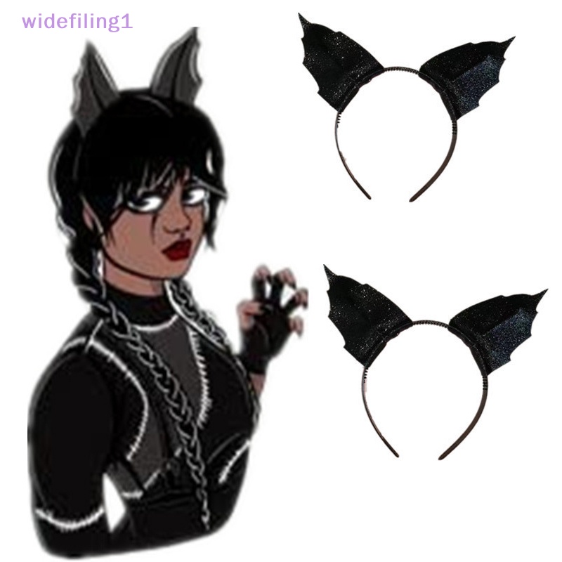 Widefiling1 Băng Đô Tai Mèo Đính Kim Sa Hóa Trang Lễ Halloween