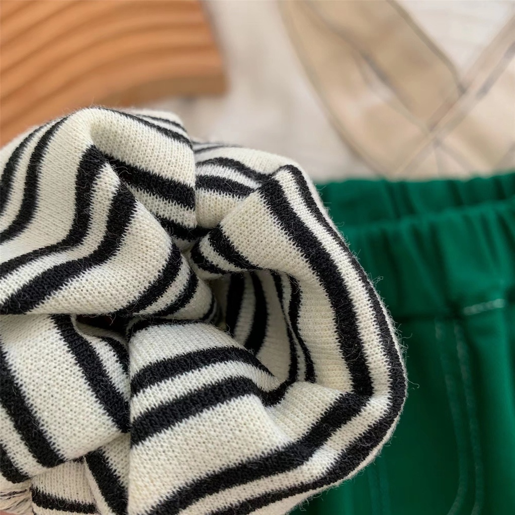 Áo Khoác denim Có Mũ Trùm Với Họa Tiết Sọc Ngang Mới Cho Bé Trai