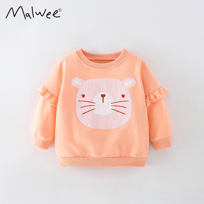 Áo Thun Dài Tay In Hình Kỳ Lân Cho Bé Gái 1-8 Tuổi