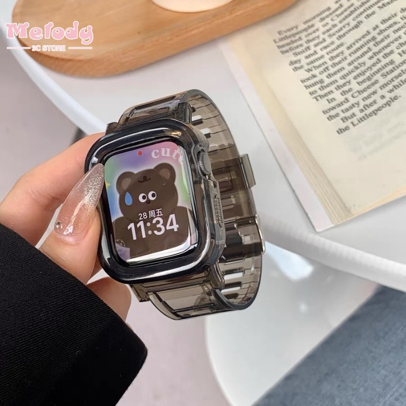 Dây Đeo Trong Suốt Cho Đồng Hồ Thông Minh iwatch 45 / 44 / 42 / 41 / 40 / 38mm series 8 / 7 / 6 / 5 / se / 4 / 3