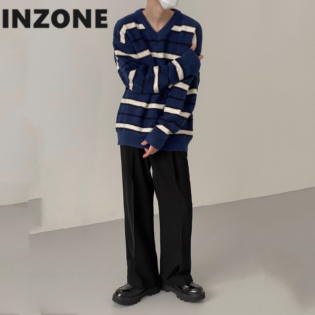 Áo sweater Dệt Kim Kẻ Sọc Thời Trang Cho Cặp Đôi