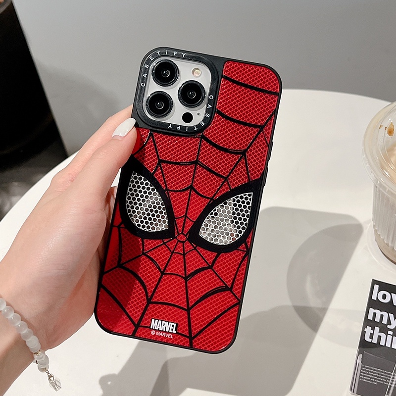 Ốp Điện Thoại Cứng Tráng Gương Hình Người Nhện Cho iphone 15promax 15pro 15 ix xr 11pro 12 13 mini 7 8plus 14 13 11 12 pro max