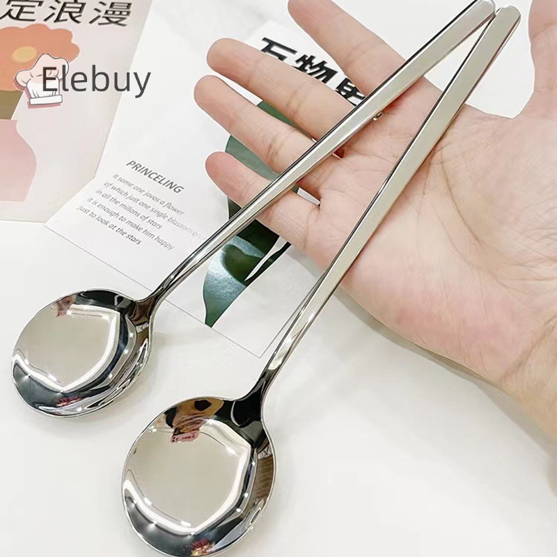 Muỗng ăn súp ELEBUY bằng bằng thép không gỉ 304 phong cách Trung Hoa