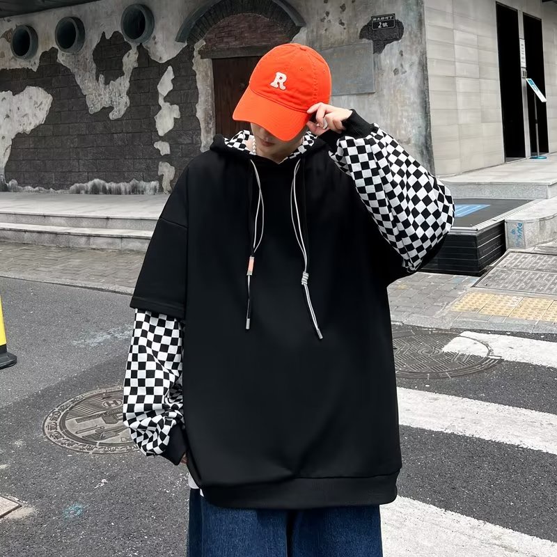 Áo Hoodie Giả Hai Lớp Dáng Rộng Phong Cách Mới Mùa Thu 2023 Cho Nam