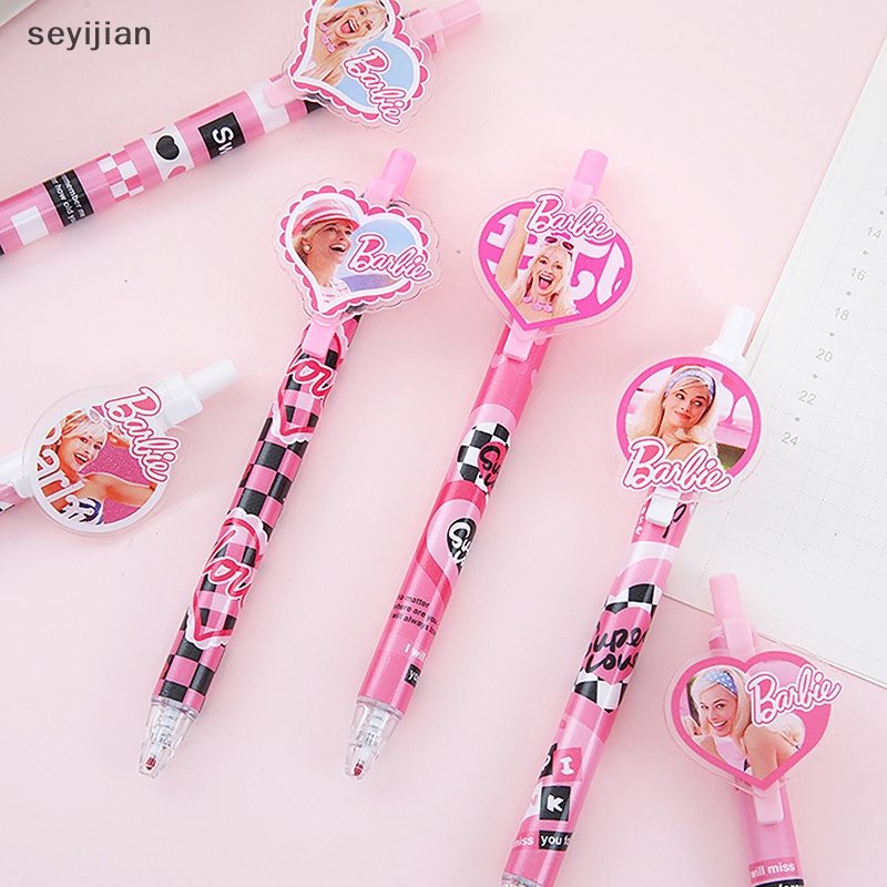 Bộ Hộp Bút Chì Nhựa acrylic Thu Gọn Được Hình Búp Bê barbie Dễ Thương Cho Học Sinh