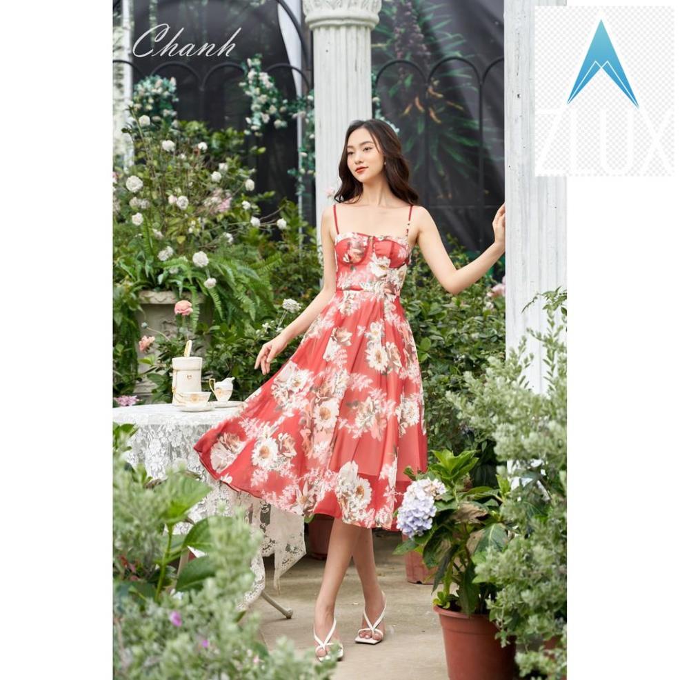 SP  Reisa Dress Váy maxi hoa CH021_Chanh