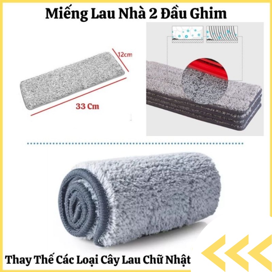 COMBO Bông lau nhà thay thế, bông lau miếng lau nhà thay thế cho cây lau nhà tự vắt SIZE 12x32cm - Huy Tưởng