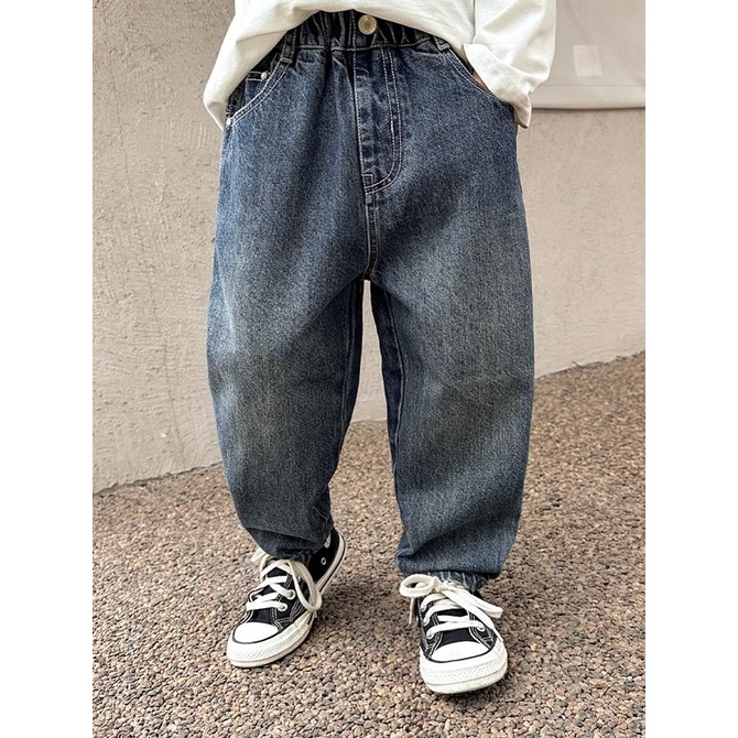 Quần Jean Dài Dáng Rộng Phong Cách Thời Trang Xuân Thu Mới 2023 Cho Bé Trai