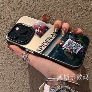 Ốp Điện Thoại Dẻo Họa Tiết spiderman 11 Có Nút Mạ Màu Cho iphone13pro12 / max 14pro7p dnpx