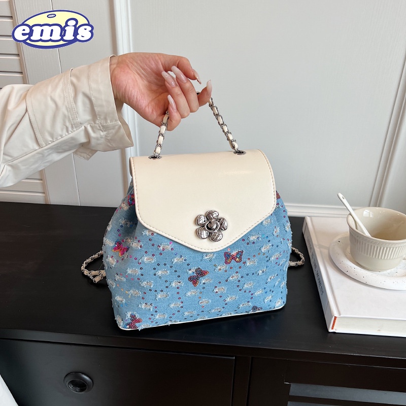 EMIS Balo cặp đi học 2023 NEW Cực xinh Vintage Cute phổ biến GSJ23914Z