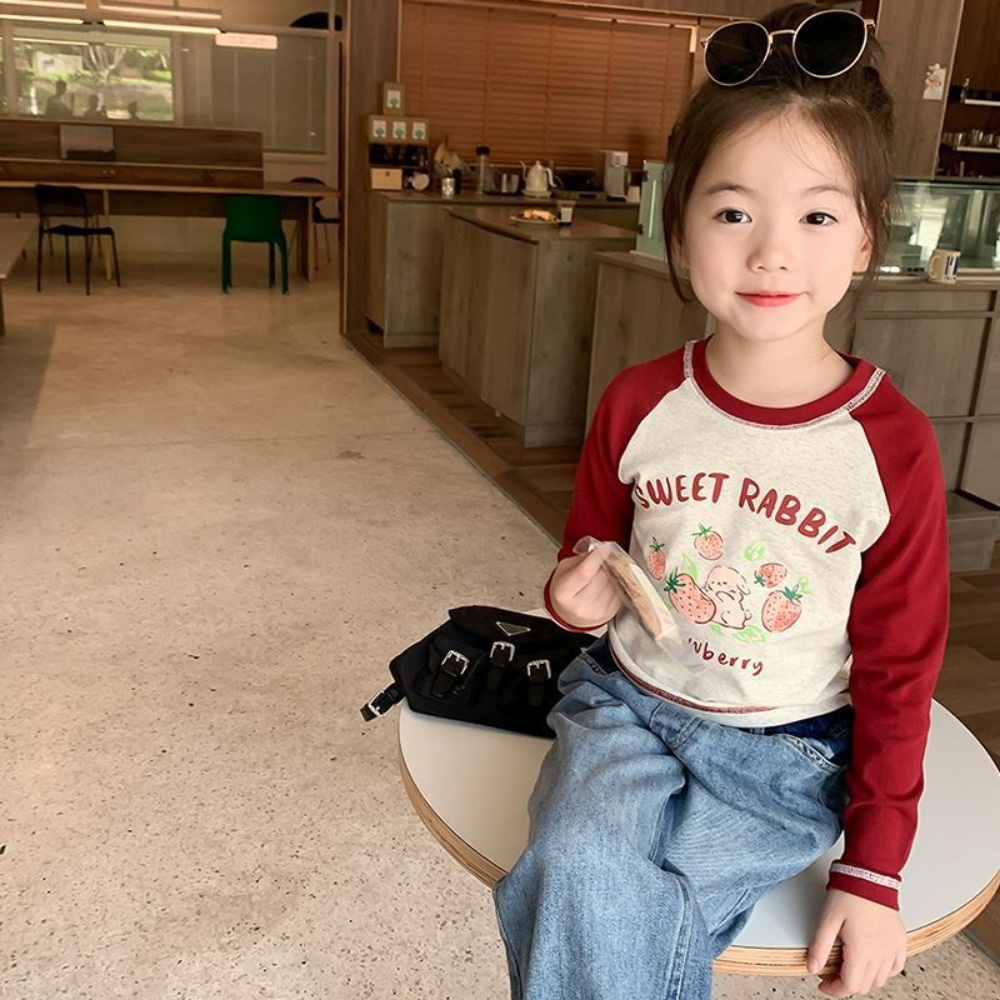 Áo Thun cotton Tay Dài Hở Vai Nhiều Màu Sắc Thời Trang Mùa Xuân Dành Cho Bé Gái