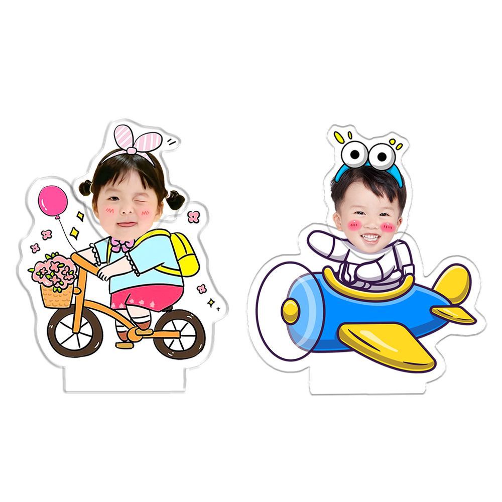 Mô hình standee lắc đầu chạy pin ghép mặt theo yêu cầu  cute làm quà tặng, trang trí ô tô, để bàn Trí Decor anime