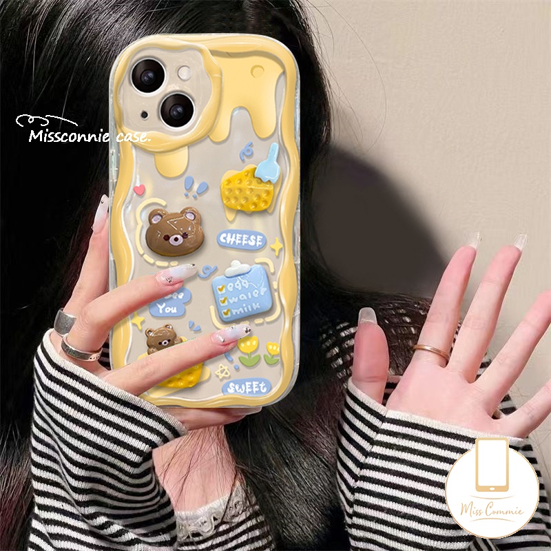 Hoạt Hình Ốp Điện Thoại Mềm Hình Gấu Bông Phô Mai 3d iphone 11 15 12 13 14 pro max xr x 7plus xs max 7 6 6s 8 15 plus se