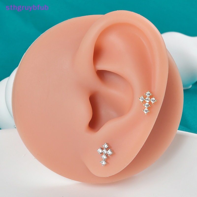 Sthb 1 Bông Tai Chữ Thập Đính Đá zircon Cho Nữ vn