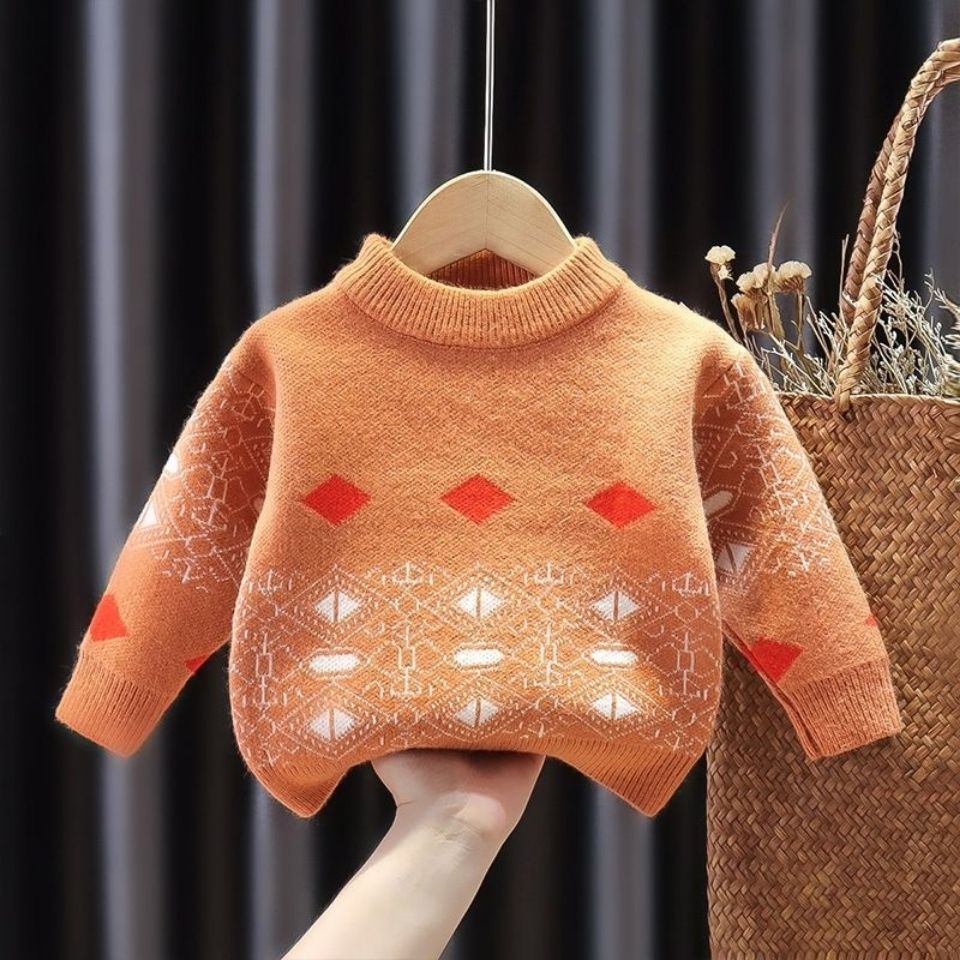 Áo Sweater Vải Nhung Dày Dặn Phong Cách Hàn Quốc Thời Trang Thu Đông 2023 Mới Cho Bé Trai Và Bé Gái