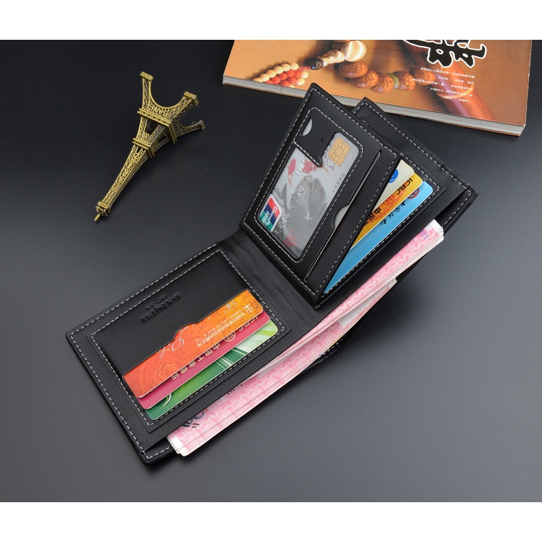 Ví Ngắn Gập Ba Phong Cách Trẻ Trung Có Nhiều Ngăn Đựng Thẻ Thời Trang Cho Nam