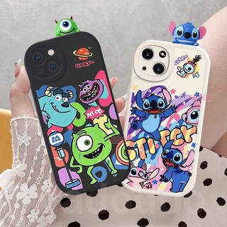 ốp lưng Monsters University Doll For iPhone 15 14 13 12 Mini 11 Pro Xs max 6 6S 7 8 Plus X XR 11promax 12promax 13promax Cute Mike Wazowski James P. Sullivan Stitch Angel Fine Hole Cartoon Shockproof Protection Phone Back Case Cover XPN 87