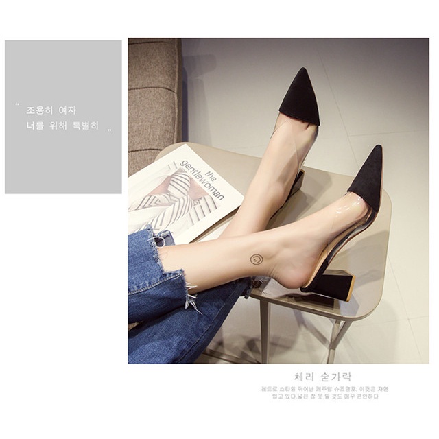 Giày Cao Gót Mũi Nhọn Thiết Kế Trong Suốt Thời Trang Mùa Hè Dành Cho Nữ
