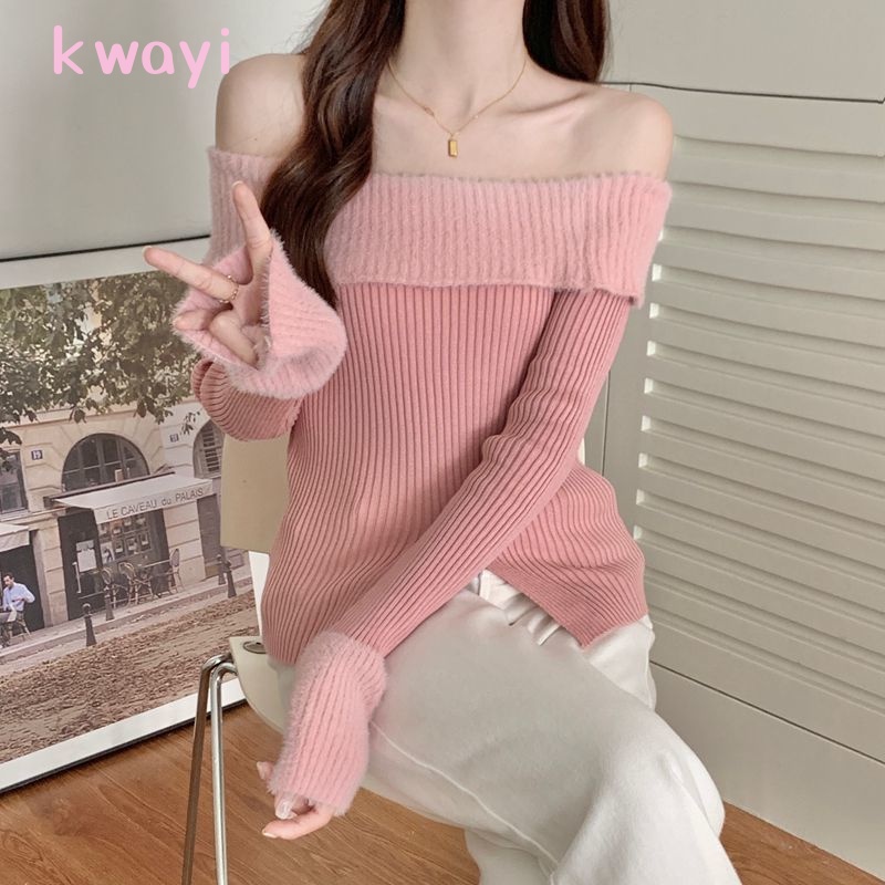 Kwayi Áo Len áo khoác cardigan Phong cách Comfortable Trendy Casual WXF2392YDW 39Z230925