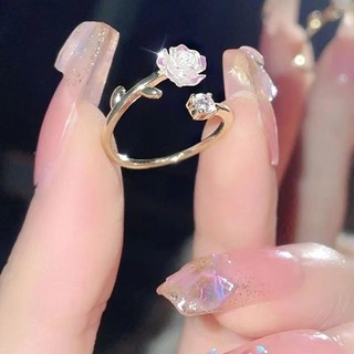 Mới nhẫn đính đá lấp lánh phong cách pháp đơn giản cho nữ