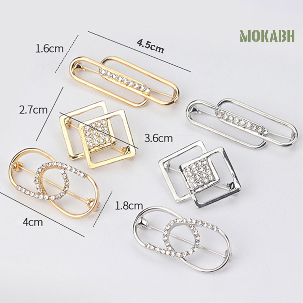 Ghim Cài Thắt Lưng Bằng Hợp Kim Hình Học Lấp Lánh Chống Ăn Mòn Trang Trí Quần Áo Dành Cho Bạn Nữ